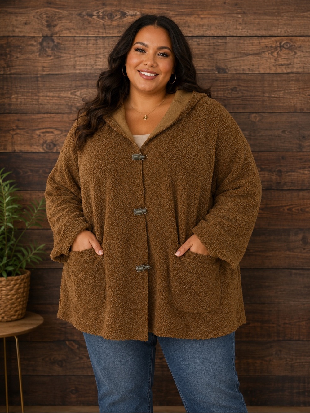 🧣Max Studio Brown Teddy Jacket
